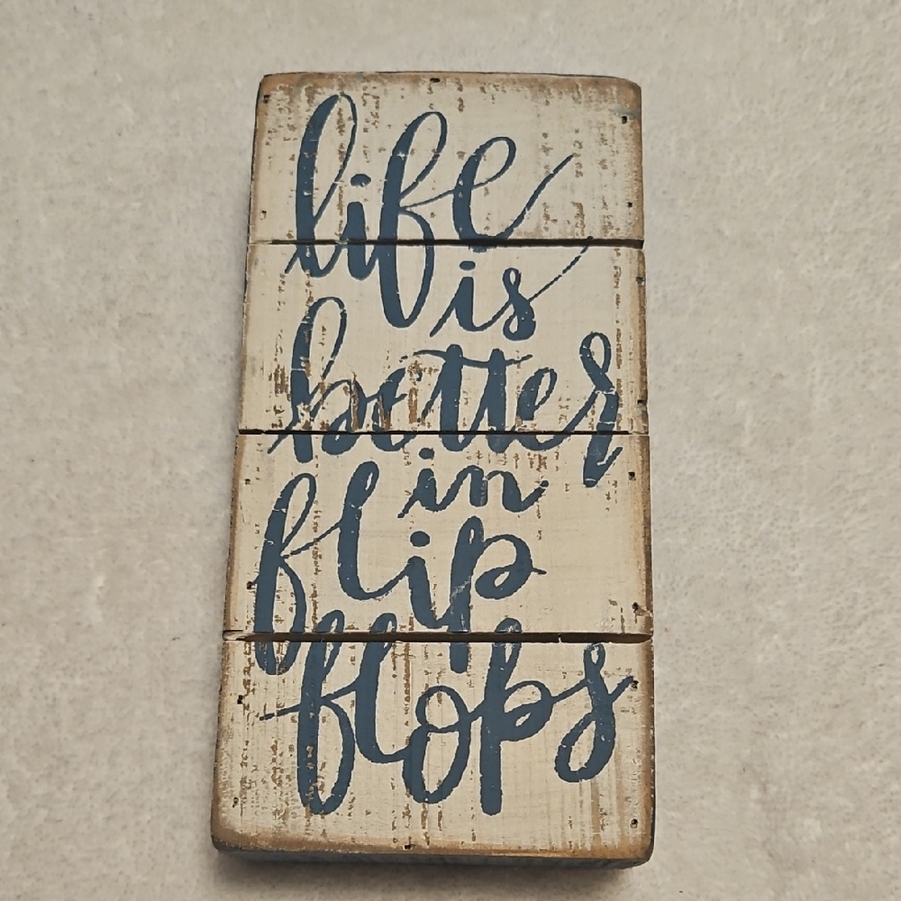 Kohl's Blue and Cream Flip Flop Wall Art